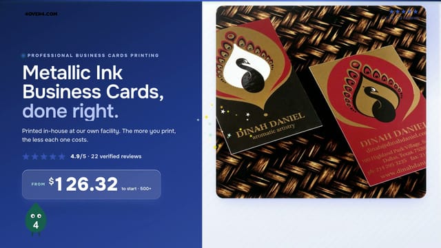 Metallic Ink Business Cards product video