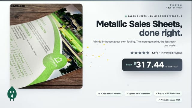 Metallic Sales Sheets product video