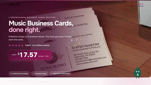 Music Business Cards product video