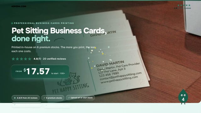 Pet Sitting Business Cards product video