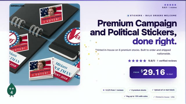 Premium Campaign and Political Stickers product video