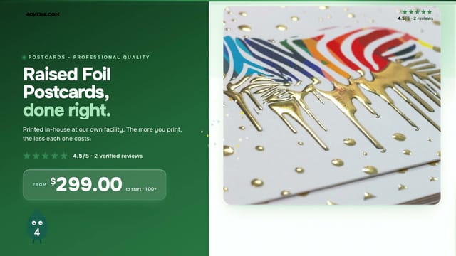 Raised Foil Postcards product video