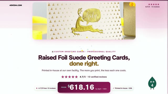 Raised Foil Suede Greeting Cards product video