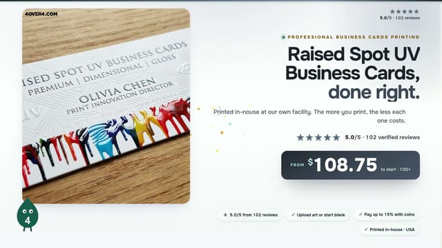 Raised Spot UV Business Cards product video