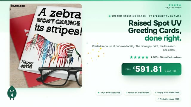Raised Spot UV Greeting Cards product video