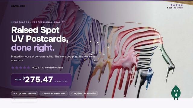Raised Spot UV Postcards product video