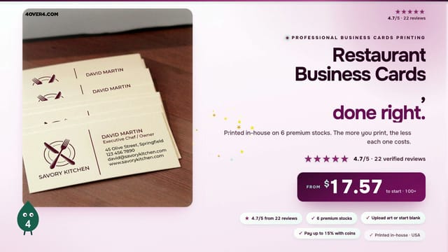 Restaurant Business Cards product video