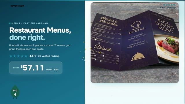 Restaurant Menus product video