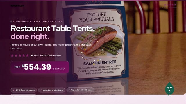 Restaurant Table Tents product video