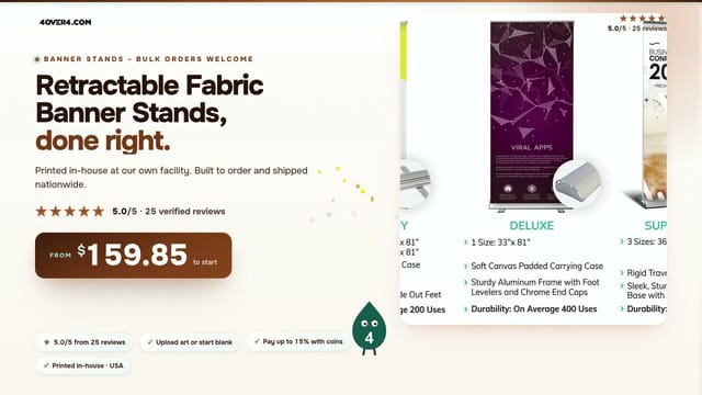 Retractable Fabric Banner Stands product video