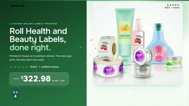 Roll Health and Beauty Labels product video