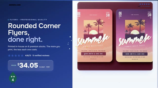 Rounded Corner Flyers product video