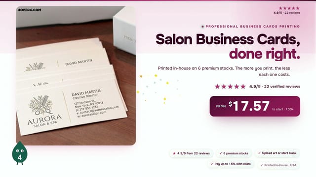 Salon Business Cards product video