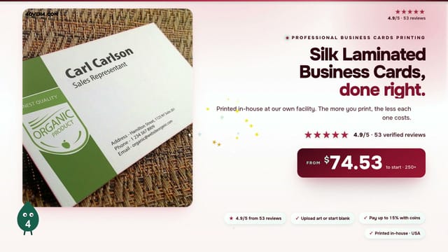 Silk Laminated Business Cards product video
