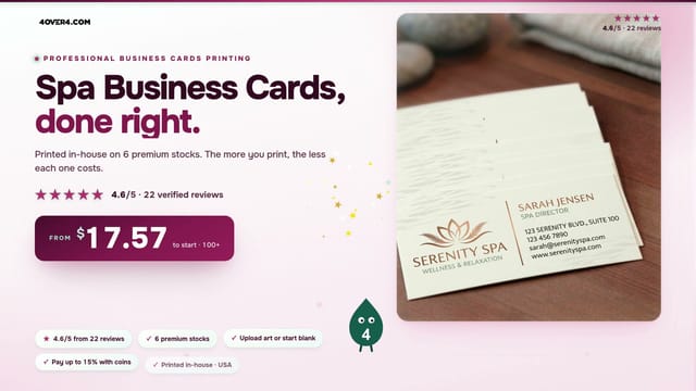 Spa Business Cards product video
