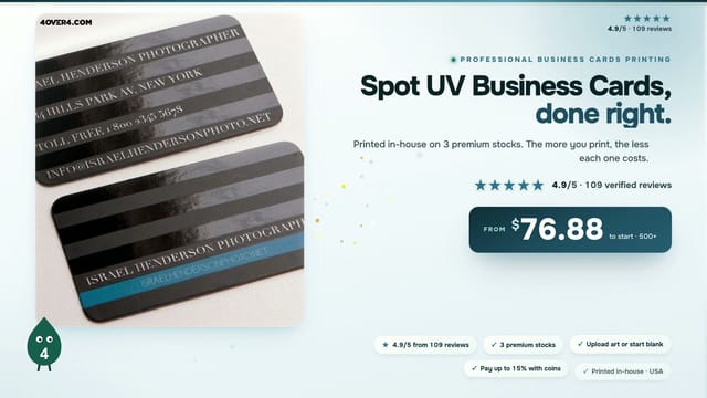 Spot UV Business Cards product video