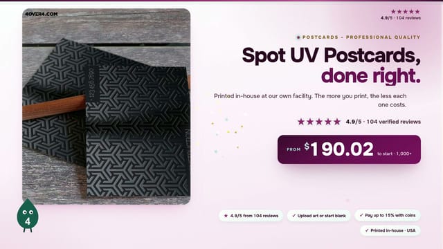Spot UV Postcards product video