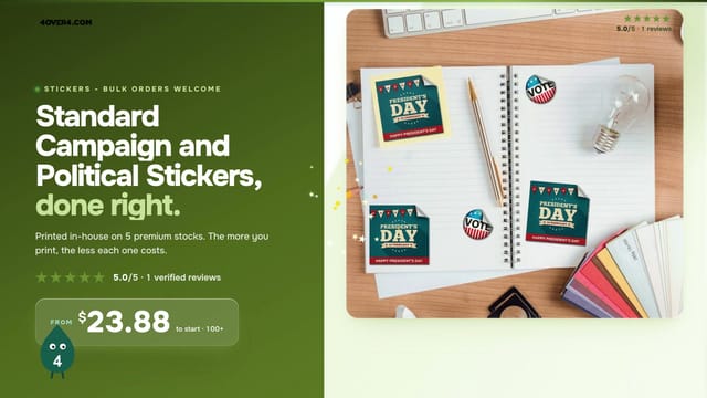Standard Campaign and Political Stickers product video