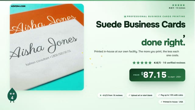 Suede Business Cards product video