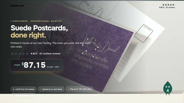 Suede Postcards product video