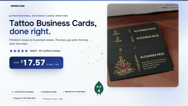 Tattoo Business Cards product video