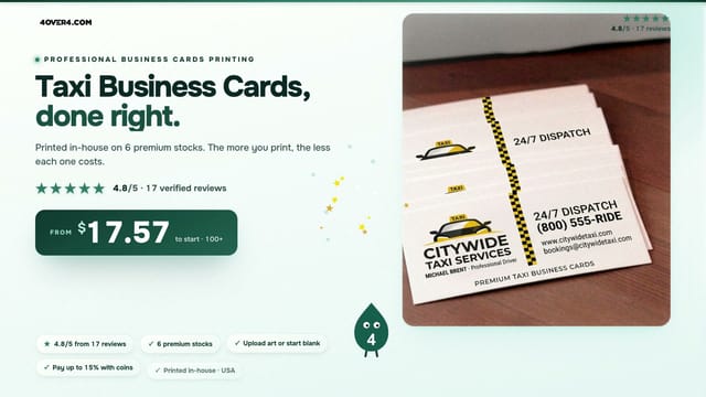 Taxi Business Cards product video