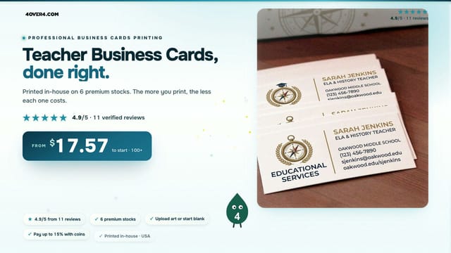 Teacher Business Cards product video