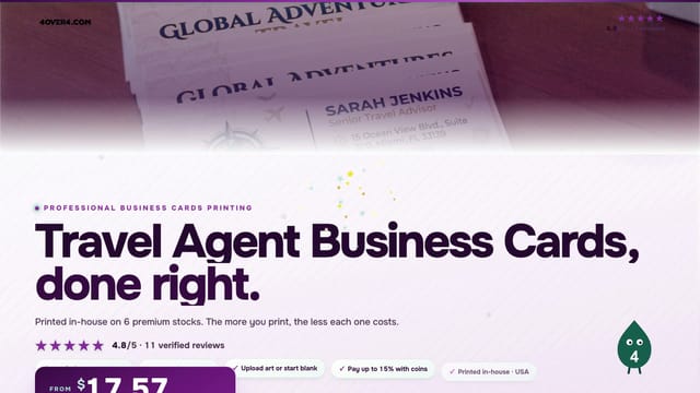 Travel Agent Business Cards product video