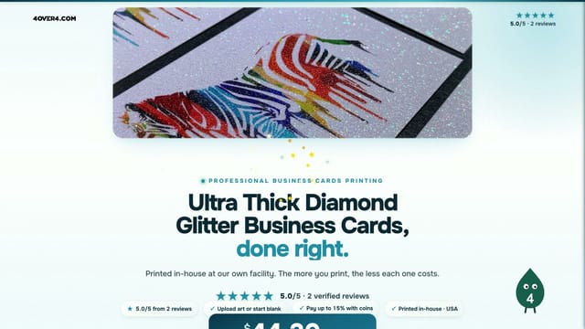 Ultra Thick Diamond Glitter Business Cards product video
