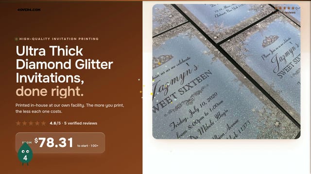 Ultra Thick Diamond Glitter Invitations product video