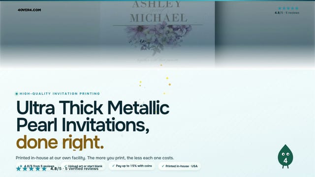 Ultra Thick Metallic Pearl Invitations product video
