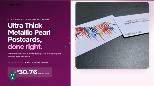 Ultra Thick Metallic Pearl Postcards product video