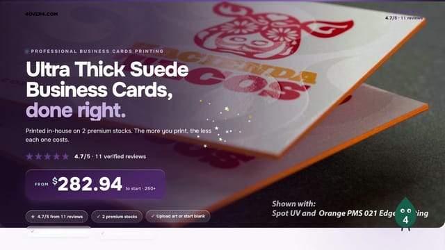 Ultra Thick Suede Business Cards product video