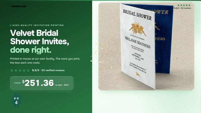 Velvet Bridal Shower Invites product video