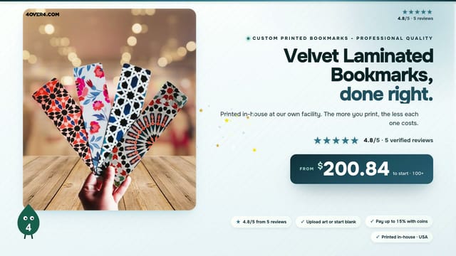 Velvet Laminated Bookmarks product video
