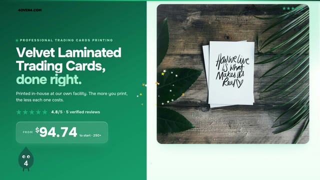 Velvet Laminated Trading Cards product video
