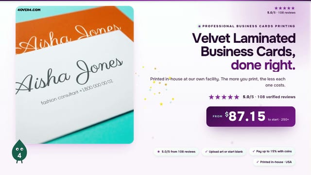 Velvet Laminated Business Cards product video