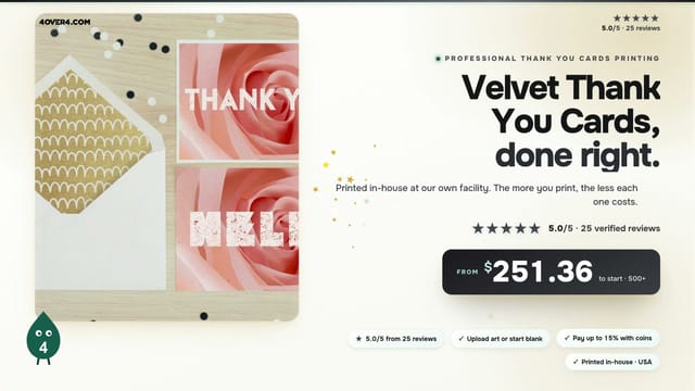 Velvet Thank You Cards product video