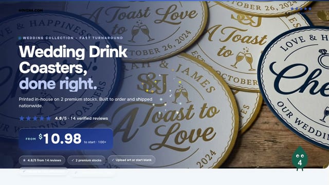 Wedding Drink Coasters product video