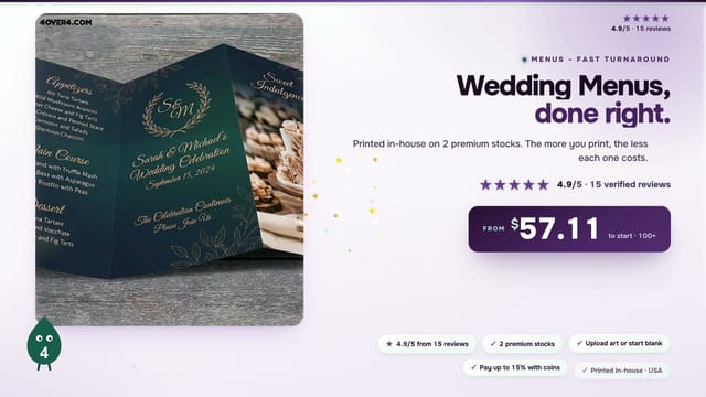 Wedding Menus product video