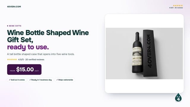 Wine Bottle Shaped Wine Gift Set product video