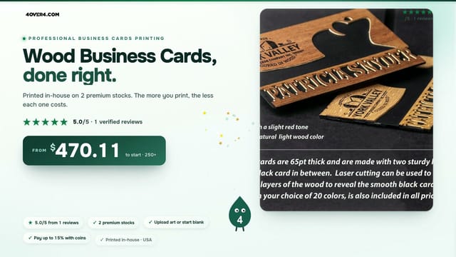 Wood Business Cards product video