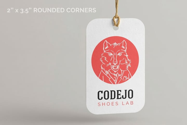 Die-Cut Hangtags from 4OVER4, part of a cannabis dispensary packaging set