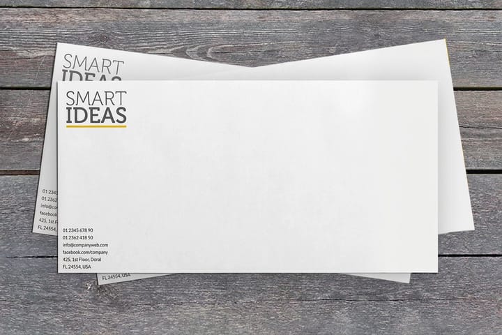 Printed envelopes from 4OVER4 with a church name and return address
