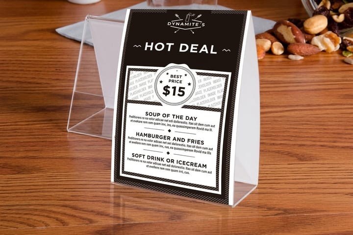 Table Tents from 4OVER4, part of a cannabis dispensary packaging set