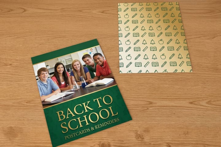 Back to school postcards printed by 4OVER4 for positive notes home to families