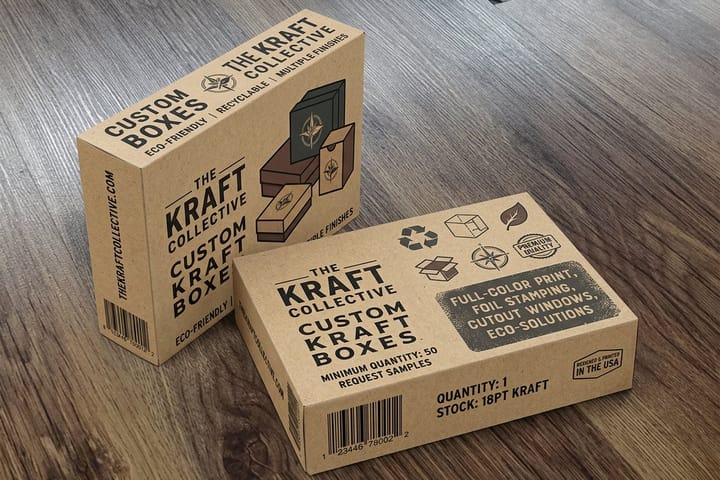 Custom Kraft Boxes printed by 4OVER4