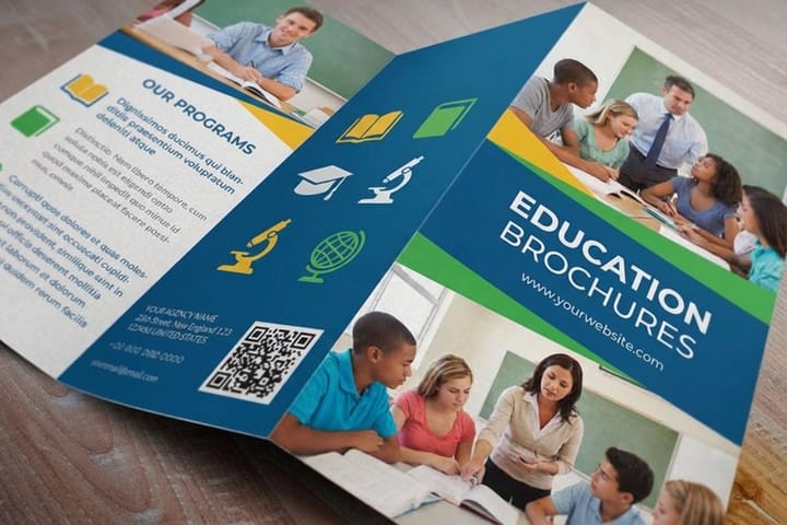 Education brochures printed by 4OVER4 explaining a tutoring program to parents