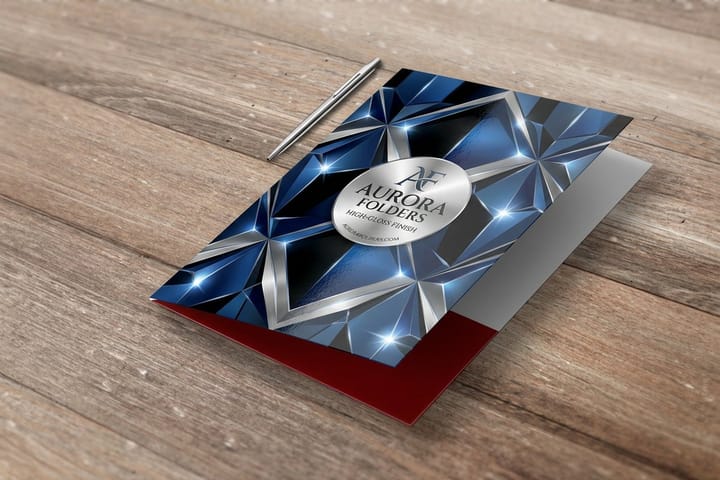 Gloss presentation folders printed by 4OVER4 holding a real estate investor's offer packet