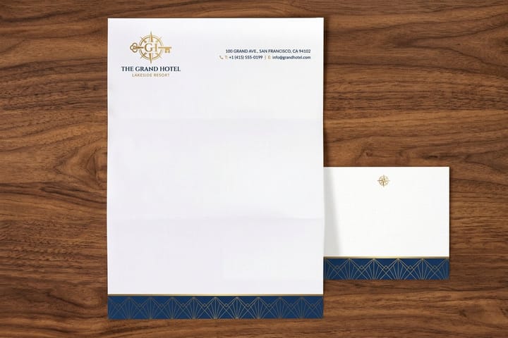 Hotel stationery printed by 4OVER4 with a branded seasonal note